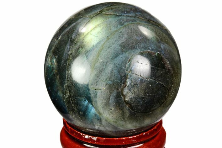 Flashy, Polished Labradorite Sphere - Great Color Play #105756